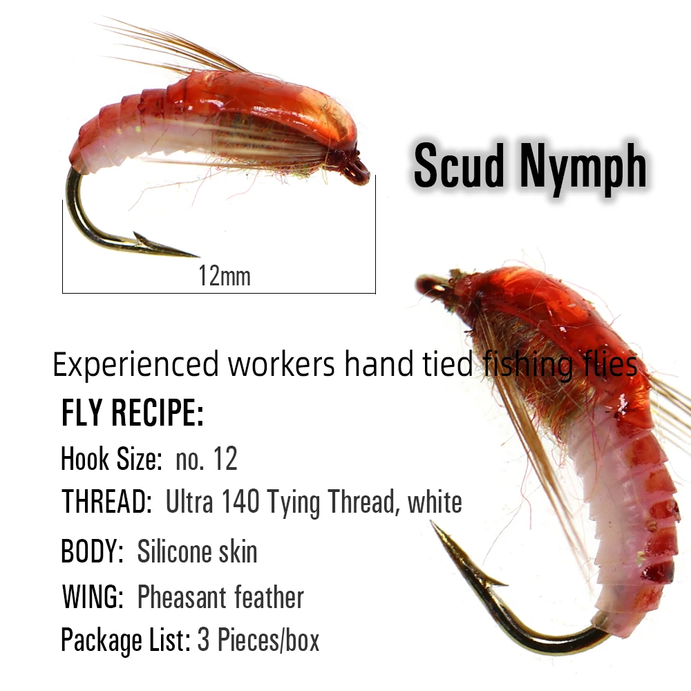 ICERIO-señuelo de gusano Brownback, ninfa, Mosca, trucha, pesca, 3 uds. - imagen 2