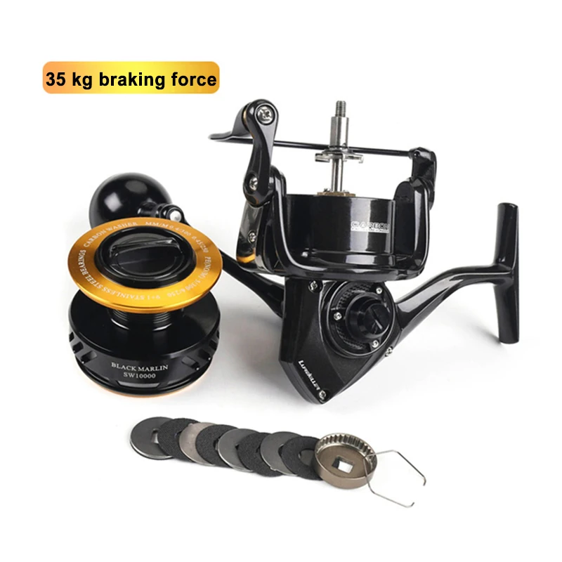 LUREKILLER-carrete giratorio de pesca vertical, accesorio de pesca JIGGING, SW4000XG SW5000XG SW6000HG SW10000HG, agua salada, barco, color negro, Japón, 35kg de arrastre - imagen 5