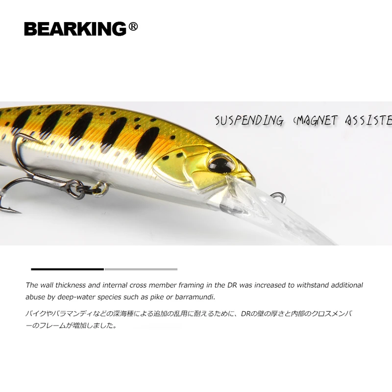 BEARKING Wobbler Minnow – Sistema magnético fundición larga