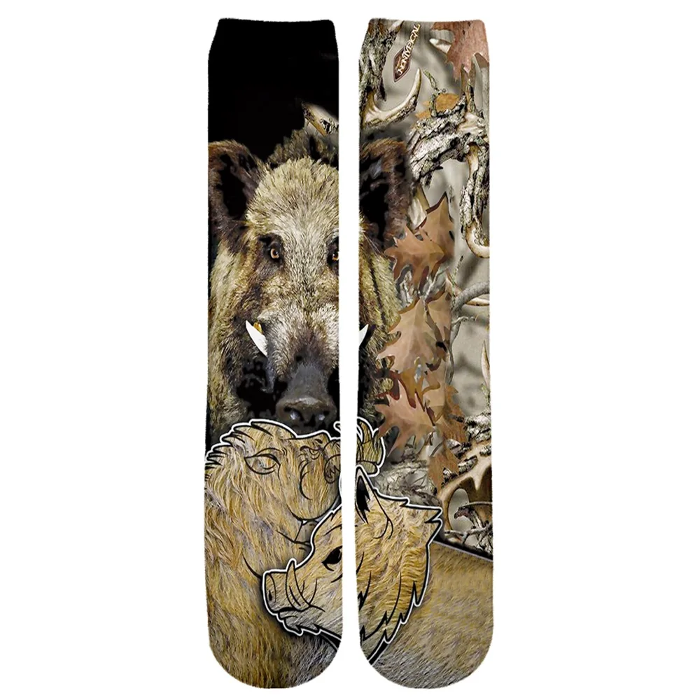 Calcetines de marca PLstar Cosmos 2025, nuevos calcetines de moda para hombre, calcetines de camuflaje de caza de oso/jabalí, calcetines informales hasta la rodilla con estampado 3D Unisex - imagen 5