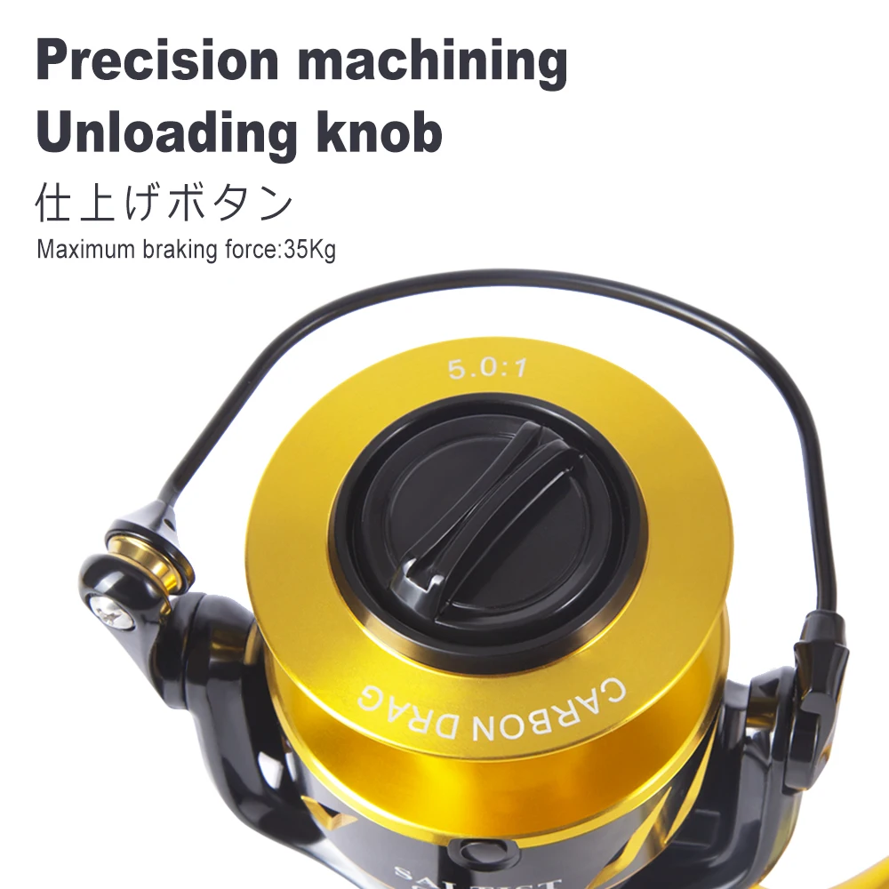 Lurekiller-caña de pescar giratoria para agua salada, carrete de pesca Jigging, de aleación 10BB, 35kg de potencia de arrastre, hecho en Japón - imagen 4