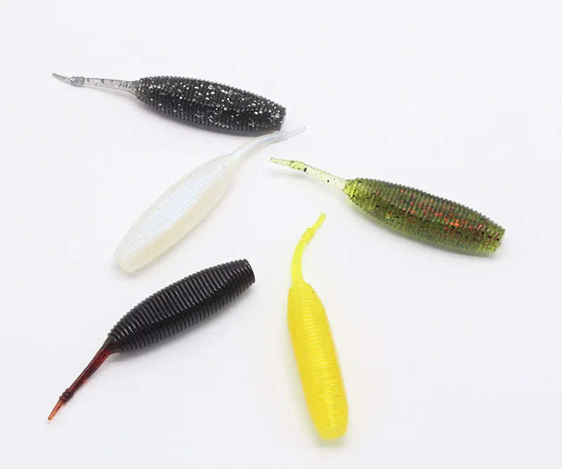 Señuelo suave de pesca flotante/hundible, cebo Artificial, olor a pez, Pupa, sábalo volador, de silicona, Wobblers Swimbait isca Worm, 2 uds. - imagen 3