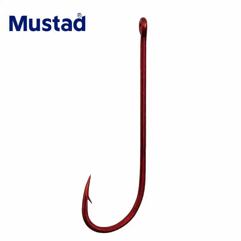 Ganchos Mustad originales para Pesca en el mar, anzuelo de acero rico en carbono 90234, anzuelos de gusano de sangre, cebo con púas, ganchos de mango largo - imagen 3