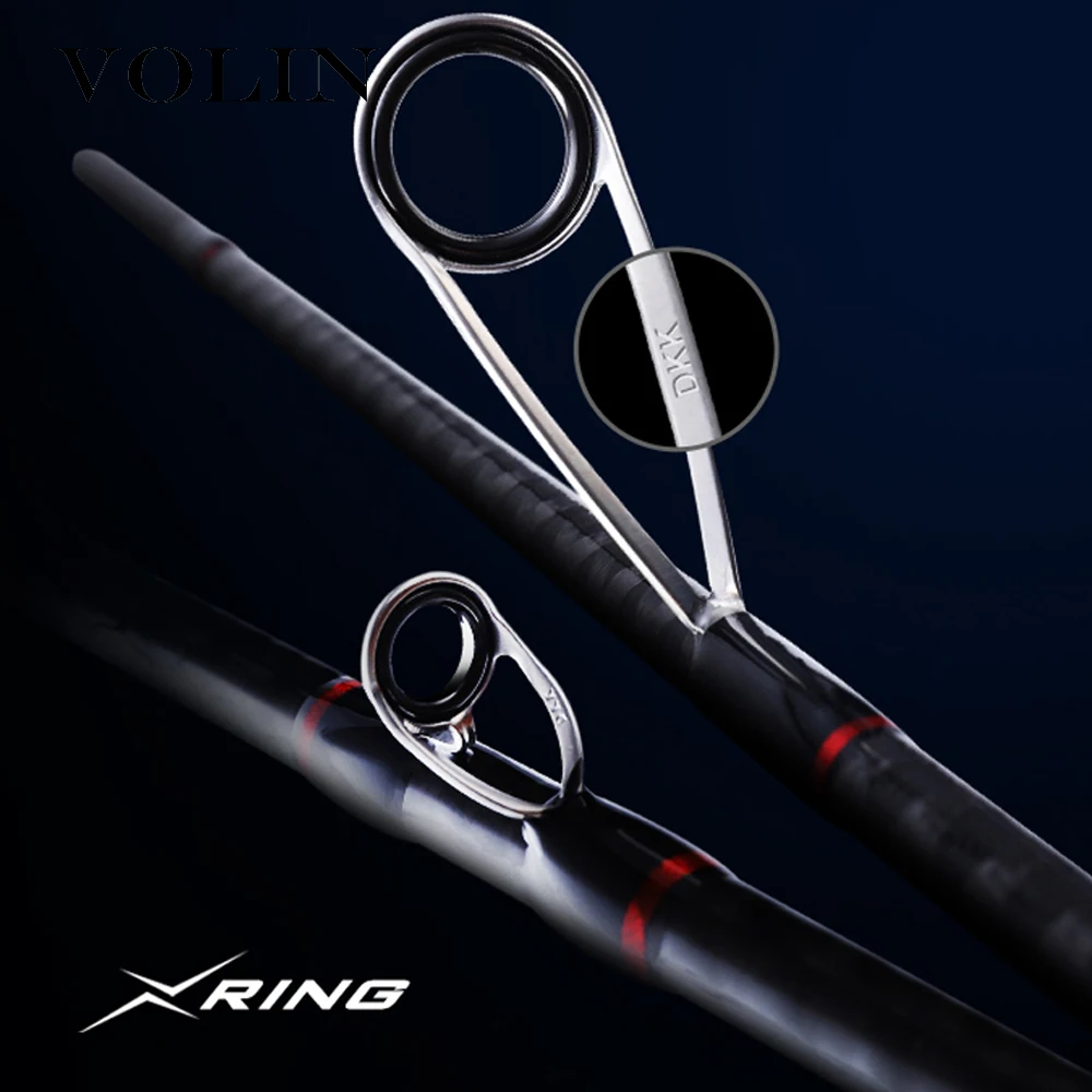 Caña de pescar giratoria de 4 secciones con funda FUJI, asiento de carrete, acción rápida, de carbono, anillo guía de DKK-SIC - imagen 5