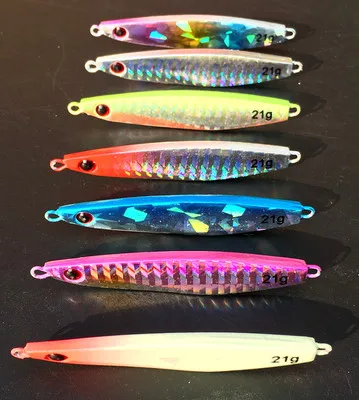 Señuelo de pesca diurna y nocturna, Jigbait que brilla en la oscuridad, Japón, mismo diseñador, fundición superlarga, plantilla de 80m, 14g/21g, sin gancho, 1 pieza, venta - imagen 2