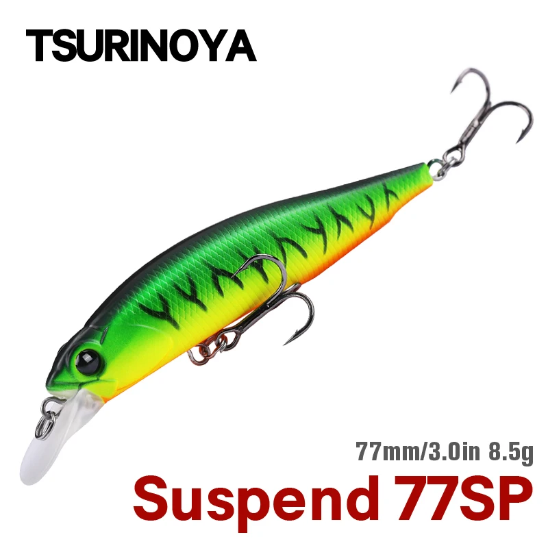 TSURINOYA 77SP Jerkbait 77mm 8,5g DW101 señuelo de pesca de lubina de pececillo suspendido 0,7-0,9 m cebo duro Artificial manivela Wobbler