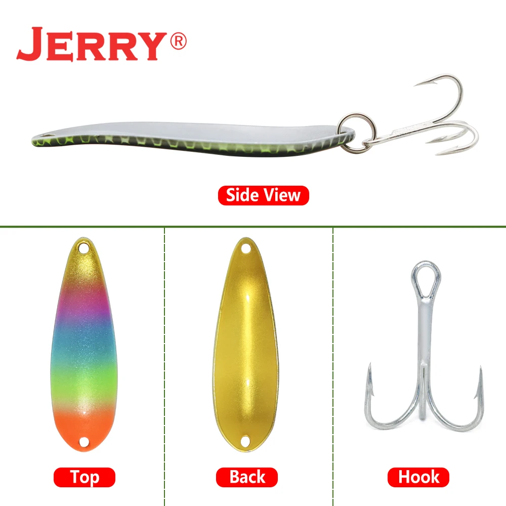 Jerry Perseus-señuelo de pesca de invierno, cuchara de 7,5g, anzuelo triple, aparejos de pesca de Metal, cebo duro Artificial para Lucio - imagen 3