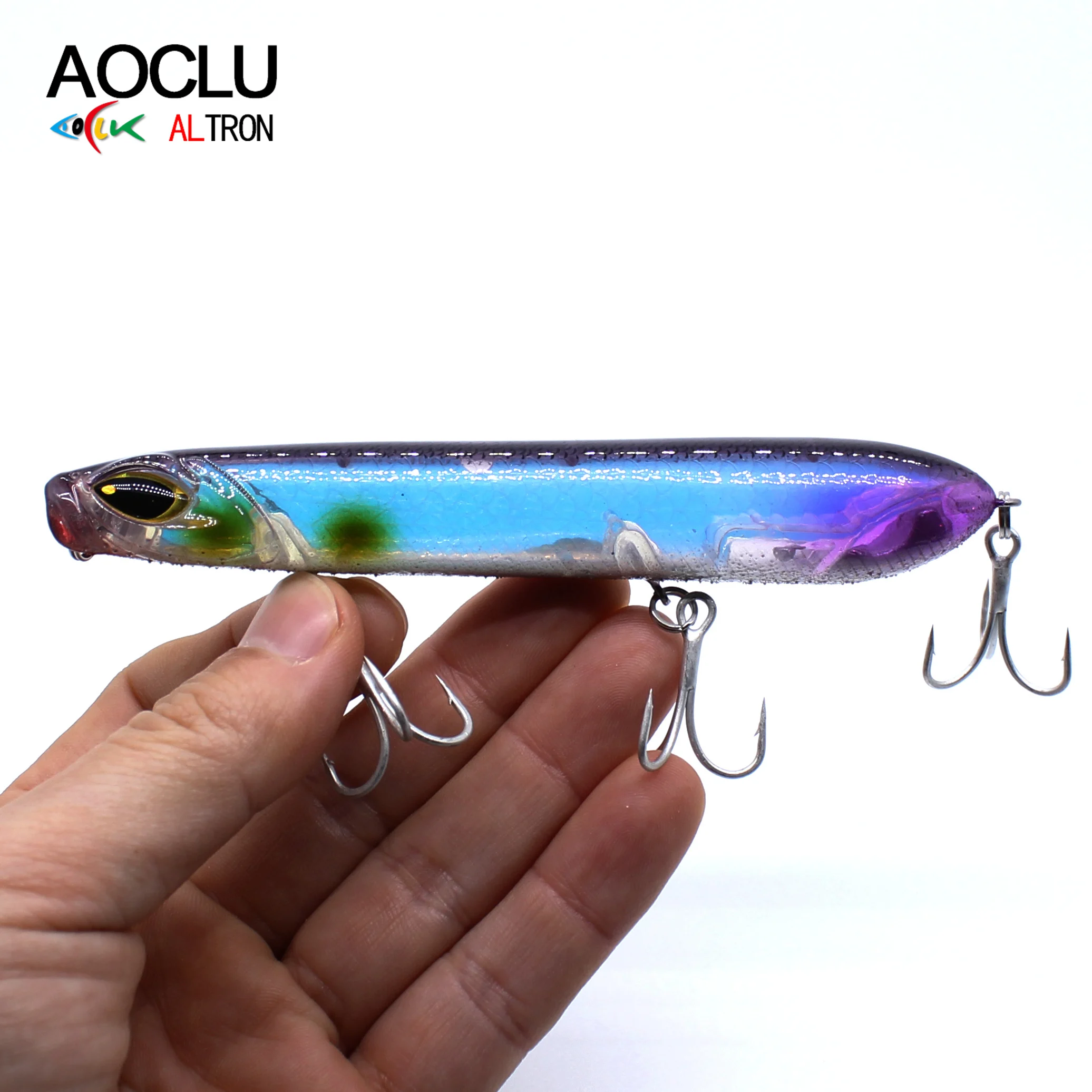 AOCLU-Pencil Hard Bait, Topwater Surface Walk the Dog, Crank Popper, señuelo de pesca, Bass Fresh Salt Wobbler, Tackle 120mm, 22,5G - imagen 3