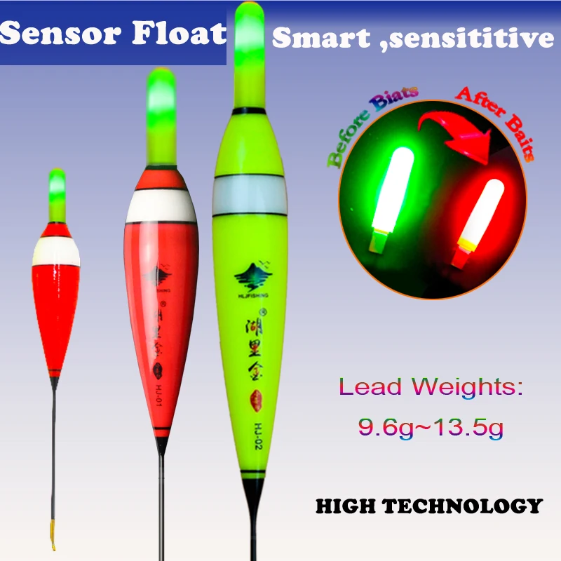 HLJFISHING-flotador de pesca con Sensor eléctrico, flotadores inteligentes, Bobbers de pesca en roca, cambios de Color cuando los peces Biats, aparejos de pesca - imagen 2