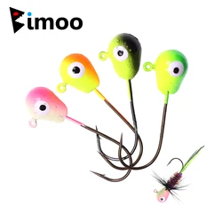 Bimoo 5 piezas de espuma dura Popper Fly Head con # 2 # 1/0 gancho seco lubina trucha mosca flotante pesca Popper moscas gancho