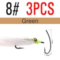 3pcs Green Size 8