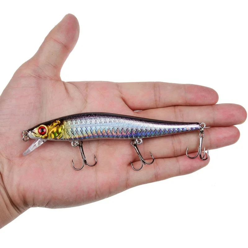 Señuelos de Pesca de pececillos, cebos duros Wobbler, Crankbaits, ABS Artificial, aparejos de pesca de Lucio, 11,5 cm, 14,5g, 1 ud. - imagen 4