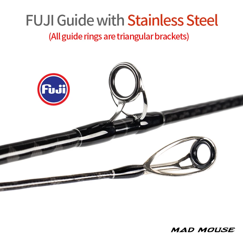 Mad Mouse-caña de pescar de carbono para agua salada, piezas completas de Fuji, para jigging, Océano, 2,9 m, 96MH/H, pe 1-5, nuevo - imagen 3