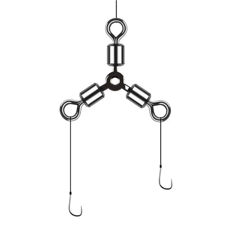 20 piezas de aleación de cobre de 3 vías, línea cruzada, giratorio, forma de O, anillo sólido líder, conector de aparejo, accesorio de aparejos de pesca - imagen 3