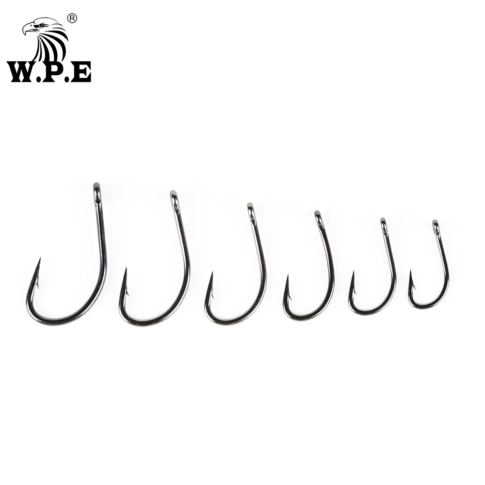 W.P.E-anzuelos de pesca BKK, 30 unidades por lote, tamaño 1 #-10 #, anzuelos de púas de acero de alto carbono, aparejos de pesca de carpa circulares - imagen 3