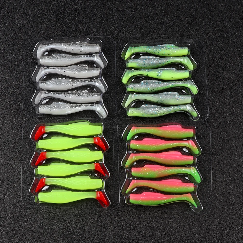 JOHNCOO-señuelo de pesca de 6 piezas, cebo blando TPR, 6cm, 2,3g, Artificial, perca, lubina, trucha, Swimbait, Minnowz Jig, sábalo - imagen 3