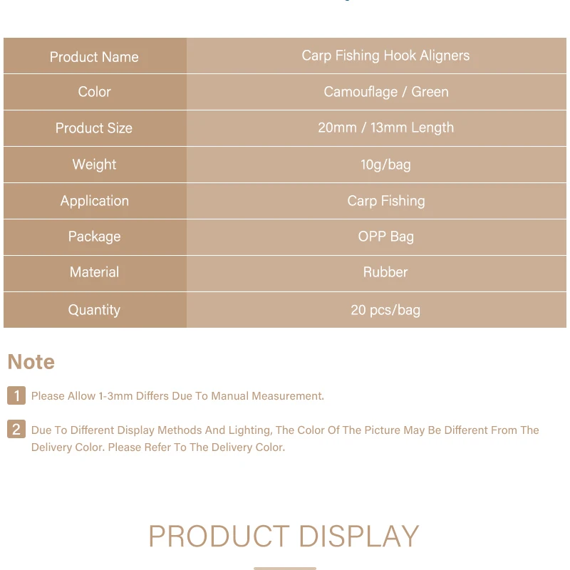 Lleve su equipo de pesca con facilidad con nuestros alineadores de pesca de carpa duraderos de 20 mm/13 mm de longitud en una conveniente bolsa de 10 g