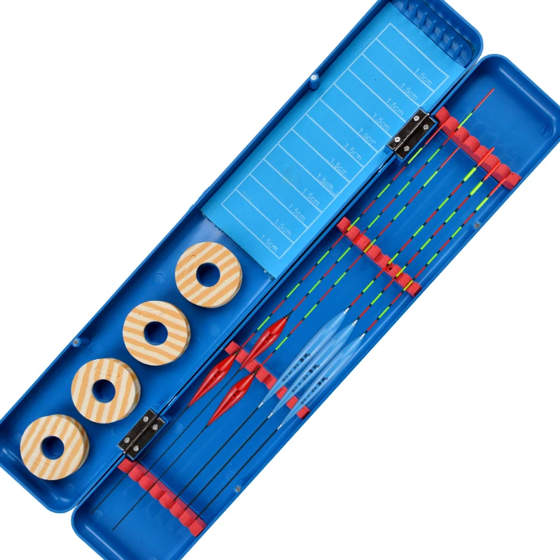 Boya Vertical de fondo llamativo para Pesca de carpa, aparejos de Pesca con caja, 6 piezas, cola dura, abeto - imagen 3