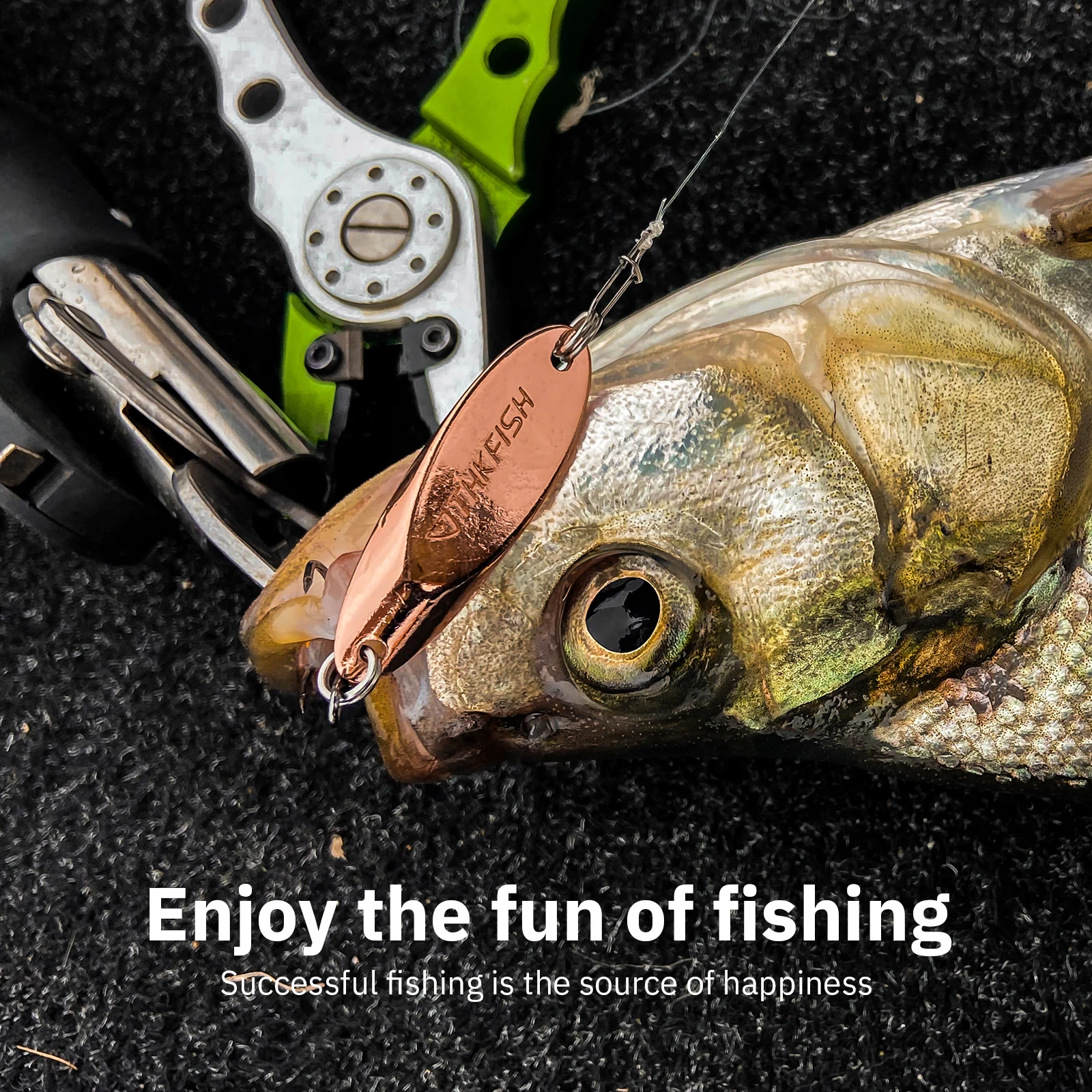 THKFISH-Señuelos de pesca con cuchara para trucha, 5 uds., 7g, 10g, 14g, 21g, Spinner, cuchara de Metal, cebos duros con anzuelos triples, Lucio, pesca en agua dulce - imagen 2