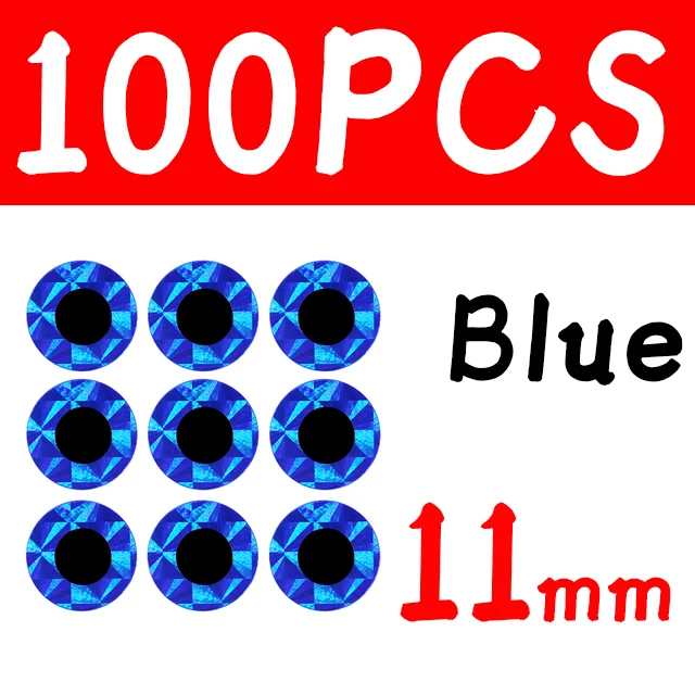 100pcs 11mm Blue
