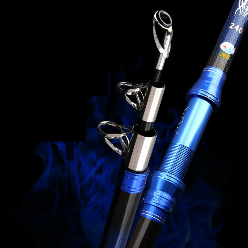 Caña de lanzamiento telescópica de anclaje de carbono, poste giratorio Olta de secciones largas, roca Angeln Canne a Peche, 2,4 m-5,4 m de distancia - imagen 2