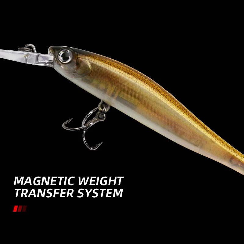 ALLBLUE-señuelo de pesca silencioso para buceo profundo, 70mm, 6,4g, Wobbler magnético para hundir Lucio, trucha, cebo Artificial - imagen 3