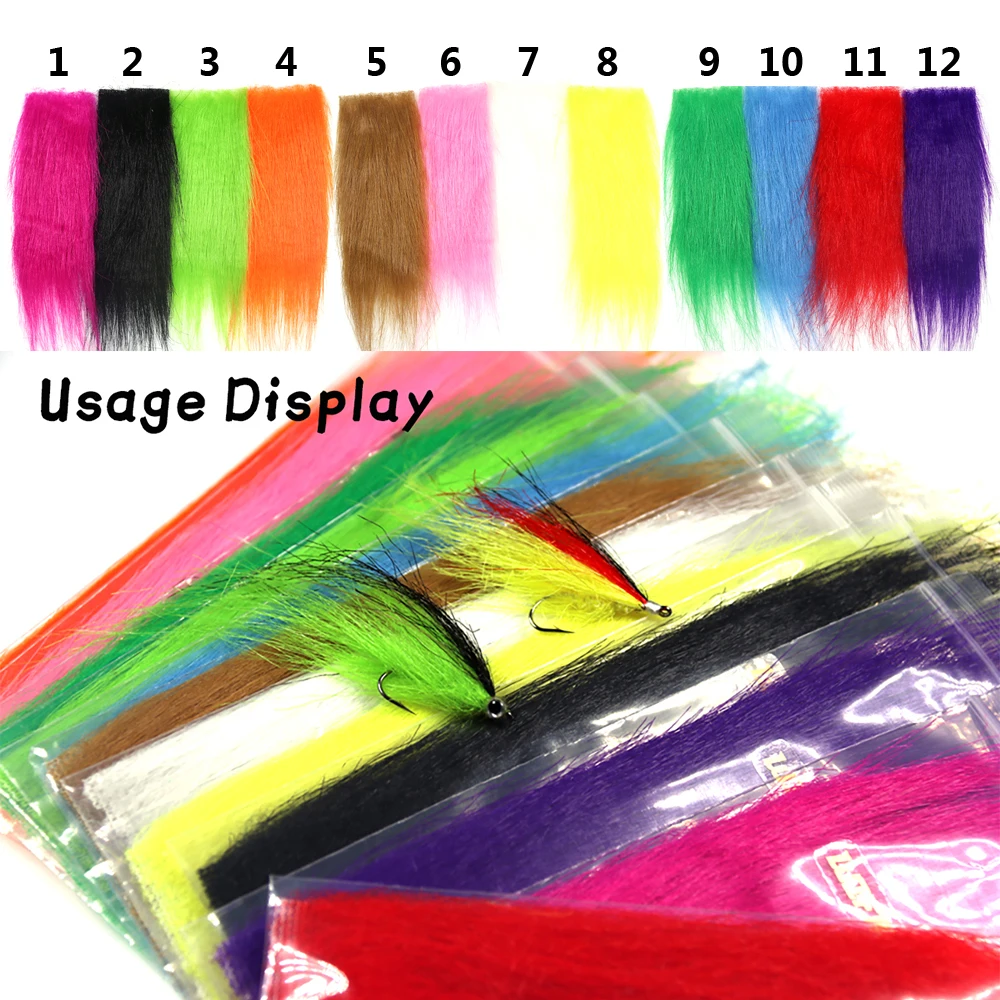 Wifreo-atado de moscas de fibra larga, Material de atado de moscas, para cebo, cola de ala, fibra sintética suave, Furable, 10 paquetes - imagen 2