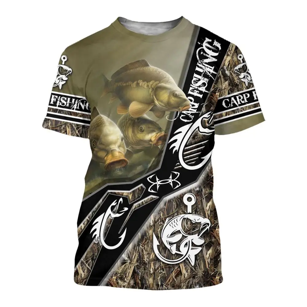 Camiseta estampado 3D pesca caza ciervos hombre manga corta verano - imagen 2
