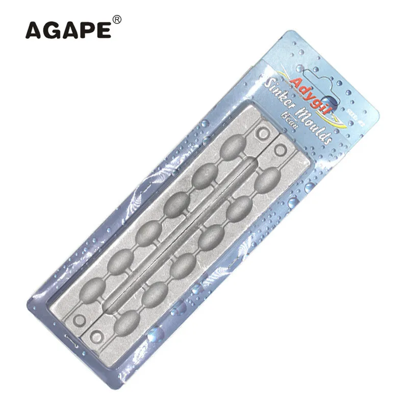 Agape molde de plomo para sinker tipo frijol cavidades múltiples - imagen 4