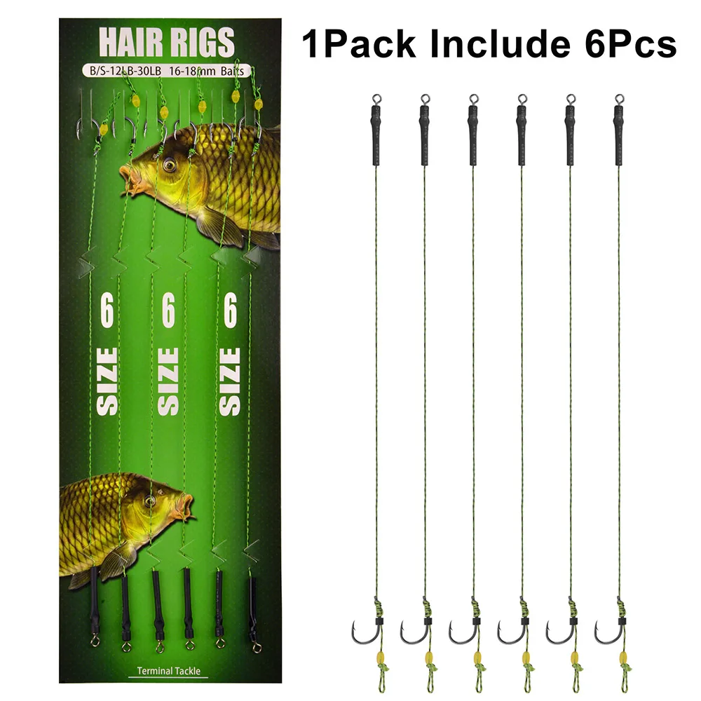 Equipo de pesca de carpa, aparejo de pesca de carpa, tamaño 2/4/# con Boilies 6/8, topes de cebo, gancho de pesca atado, Kit de aparejos rigsTerminal, 14 piezas - imagen 3