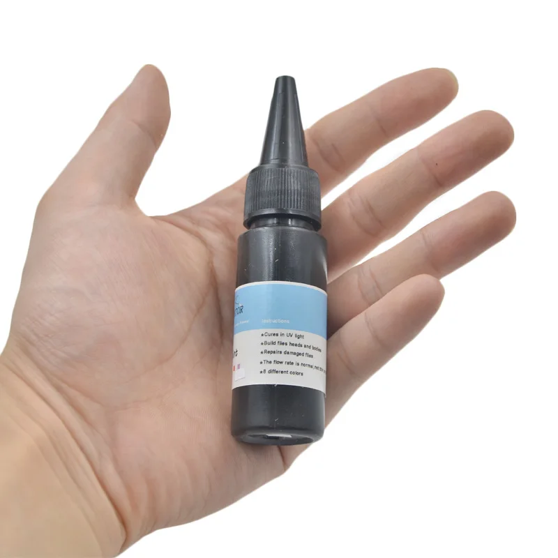 Botella de 20ml de pegamento Super UV, 6 colores opcionales, pegamento de pintura UV, pegamento de resina transparente de grosor medio, accesorios de atado de moscas - imagen 5