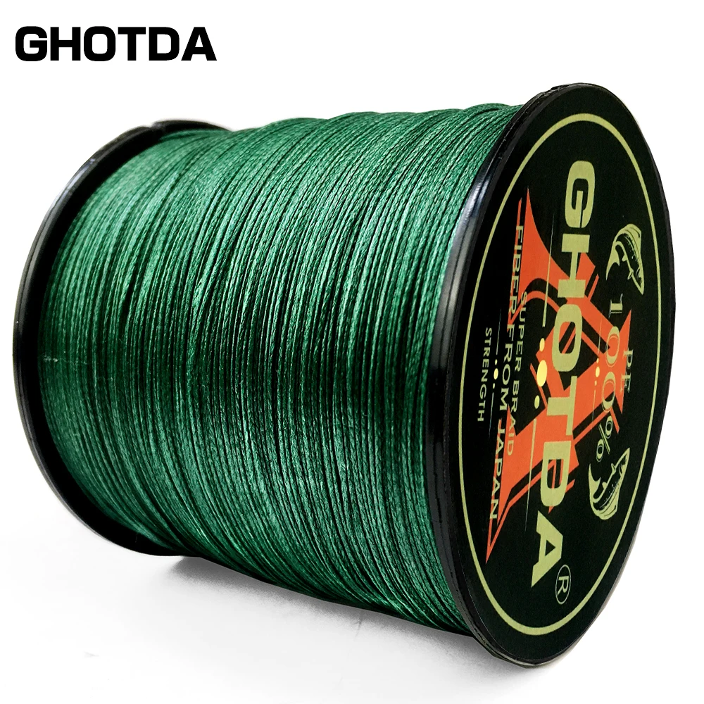 GHOTDA-línea de pesca trenzada japonesa, 4 hebras, 300M, multifilamento, hilo giratorio, para carpa, 10-120LB - imagen 4