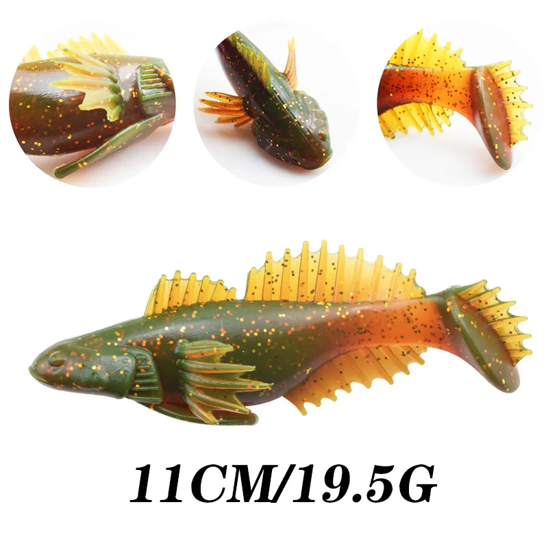 WDAIREN-Cebo suave 3D perfecto para pesca, 11cm, 19,5g, plástico de silicona, Swimbait, Shad Crankbait, uso para aparejos de pesca - imagen 2