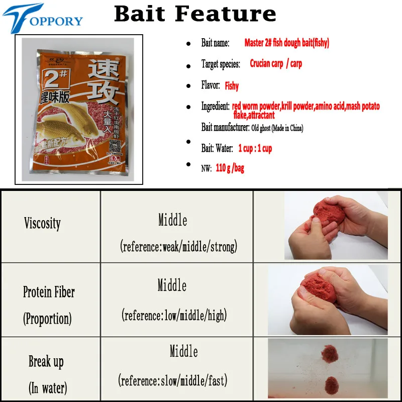 Carnada de masa de pesca para Herabuna master 2, 110 g por bolsa - imagen 3