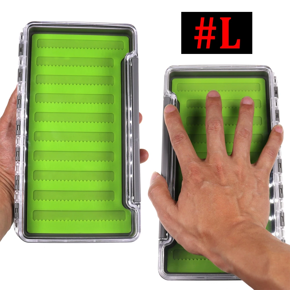 Bimoo-caja de almacenamiento transparente para pesca, aparejos de pesca con mosca ultrafinos, tamaño S y L, impermeable, tamaño de bolsillo - imagen 5