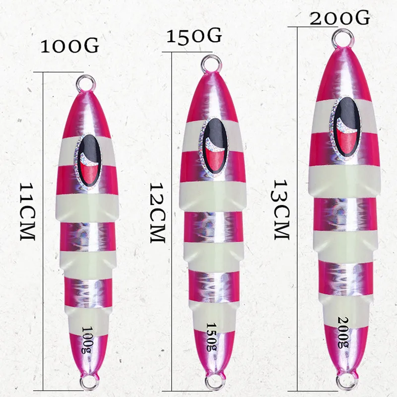 Señuelo de pesca CASTFUN, plantilla lenta, 150g, 200g, emisión lenta, plantilla de paso luminoso, señuelo de Jigging de aguas profundas, plantilla lenta - imagen 3
