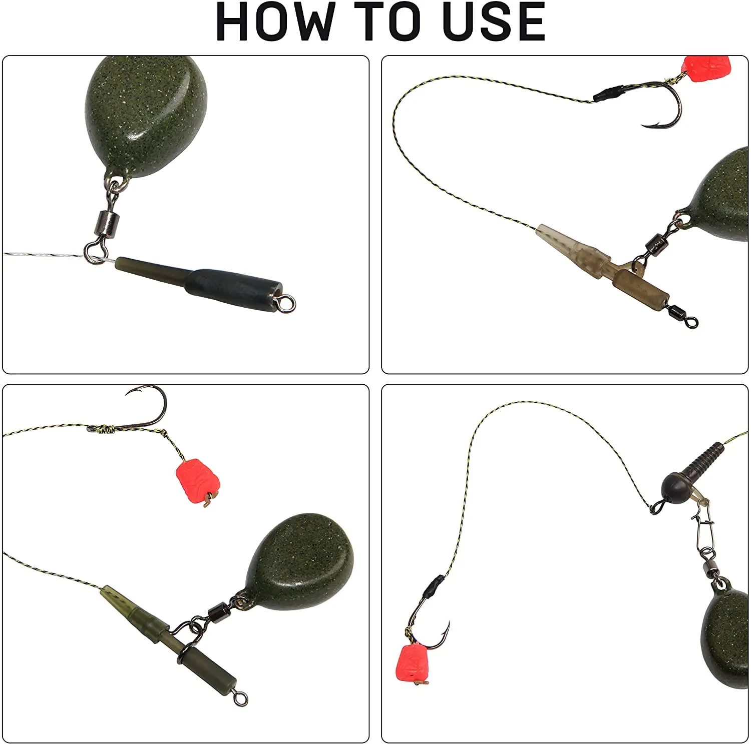 8 unids/caja pesas de pesca de carpa plomos 2OZ recubiertos planos de pera peso giratorios carpa aparejos de pesca gruesos