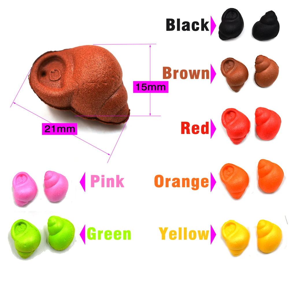 MNFT-cebo de pesca de carpa, 12 Uds., cebo de Caracol, caracoles artificiales falsas, aparejo de pelo flotante, caracol emergente, cebo de carpa de invierno - imagen 2