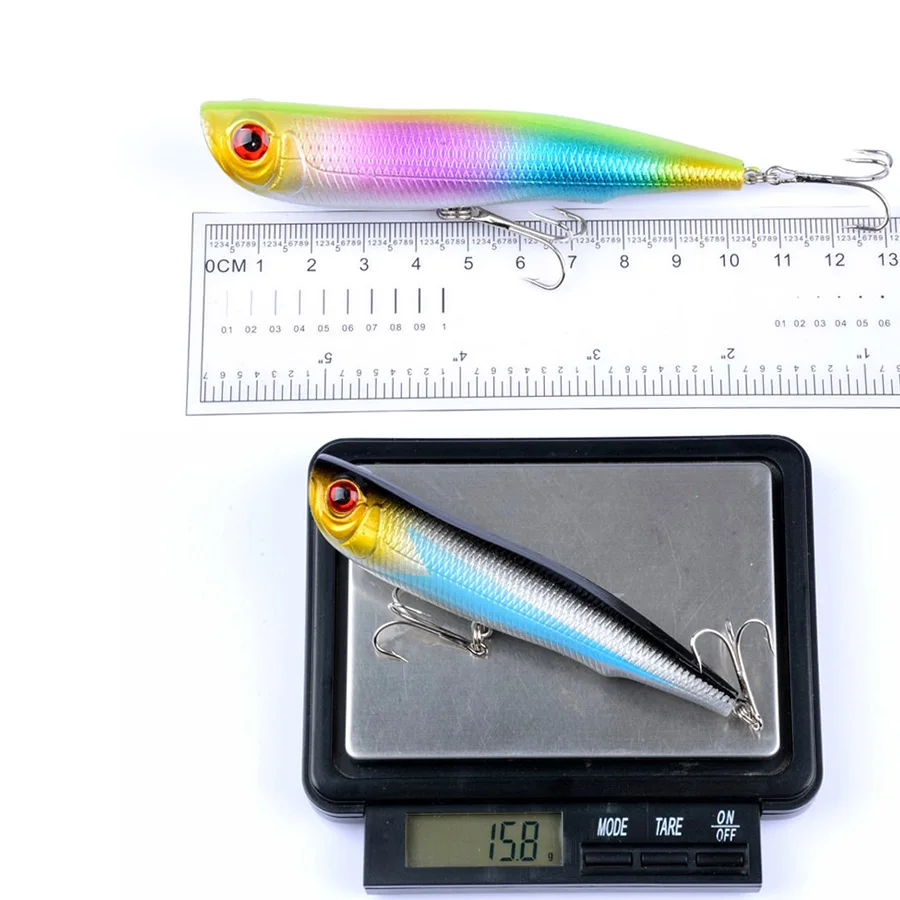 Señuelo de pesca Crankbait, lápiz flotante duro, cebo Artificial, superficie superior, Wobbler para curricán, Lucio, cebos de mar, 1 ud. - imagen 5