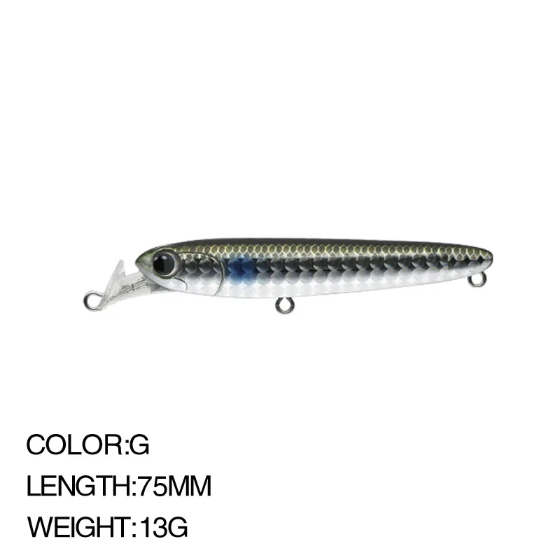 Señuelo de Pesca de Japón, cebo Rocket de 75mm, 13g, lápiz de hundimiento, cebo de sal de fundición larga para pargo de lubina de mar, nuevo - imagen 4