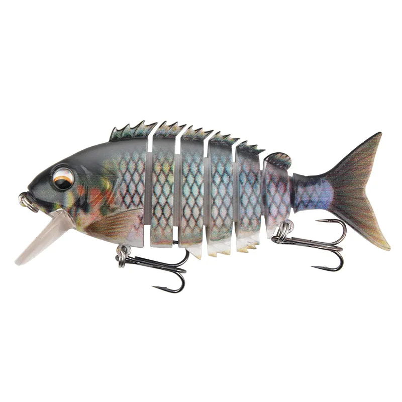 Wobbler-señuelos artificiales para pesca, aparejos de pesca de 7 segmentos, Swimbait Crankbait duro lento, 10cm, 22,2g, Isca - imagen 5
