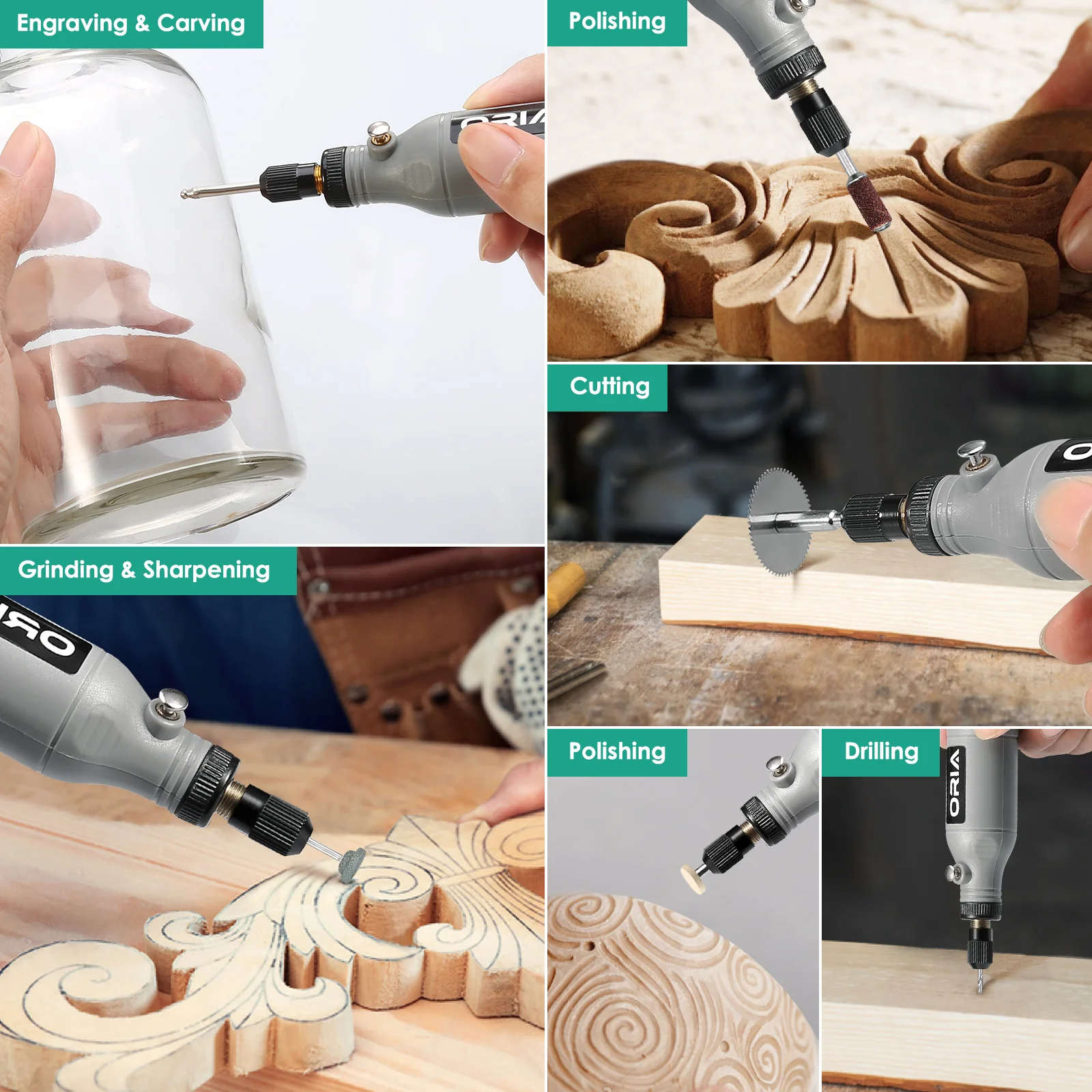 Taladro inalámbrico ORIA 5V – Kit herramienta rotativa portátil - imagen 5
