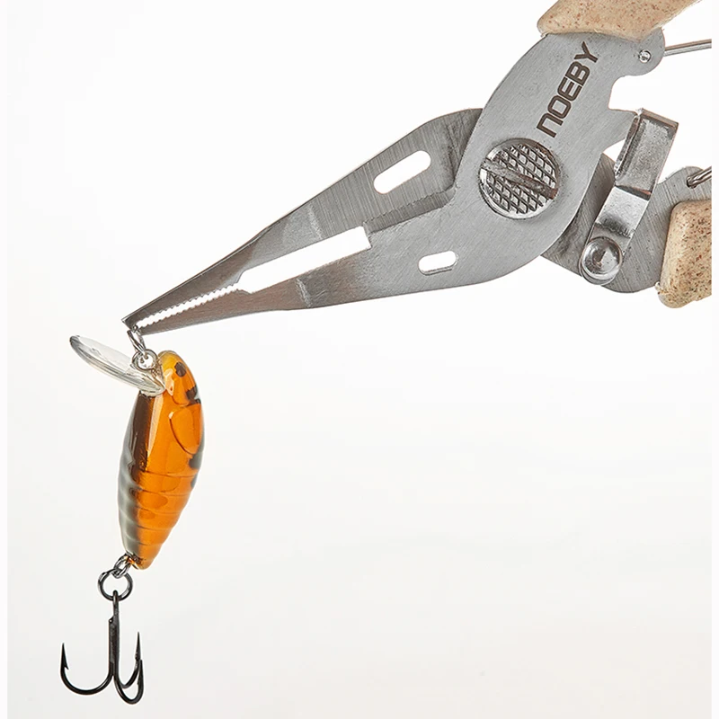 NOEBY-accesorios de pesca, Mini alicates, herramienta para un pequeño anillo deslizante de señuelos, alicates de pesca de acero inoxidable, Cortador de línea trenzada - imagen 4