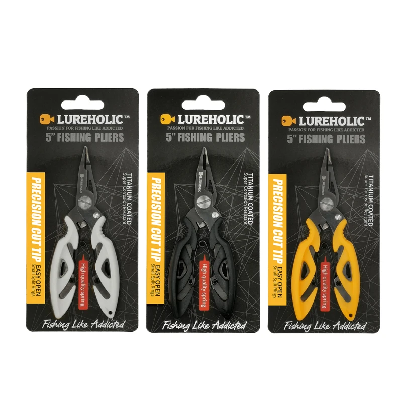 LUREHOLIC-Alicates de pesca de 12,5 cm, tijera para sedal de pesca, cortador de señuelo, removedor de anzuelos, alicates de acero inoxidable, tijeras de pesca - imagen 5