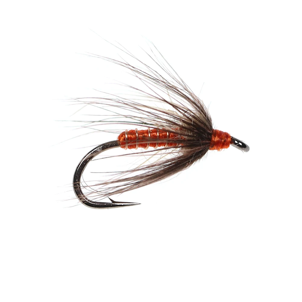 ICERIO-señuelo de pesca para moscas húmedas, cebo de pesca suave, ninfas, oreja de liebre, trucha, #14, 6 unidades