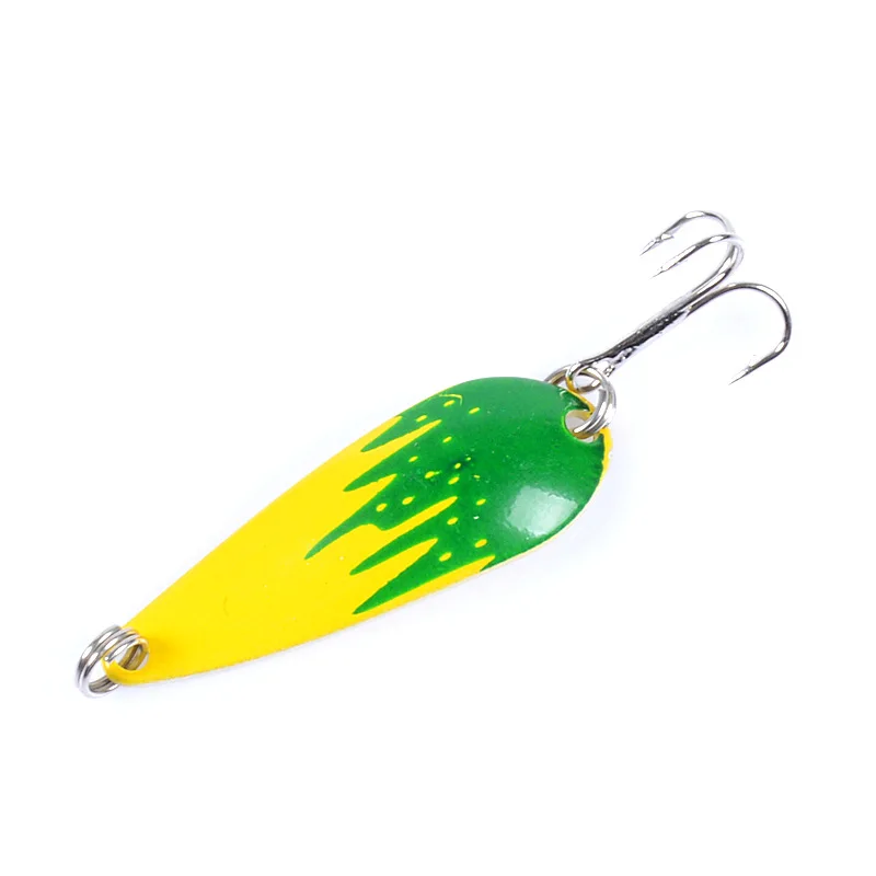 Señuelo de pesca giratorio de Metal, cebo duro Artificial de 4,2 cm/5,7g, lentejuelas de pintura en aerosol con anzuelo triple, aparejos de pesca, 1-10 Uds. - imagen 5