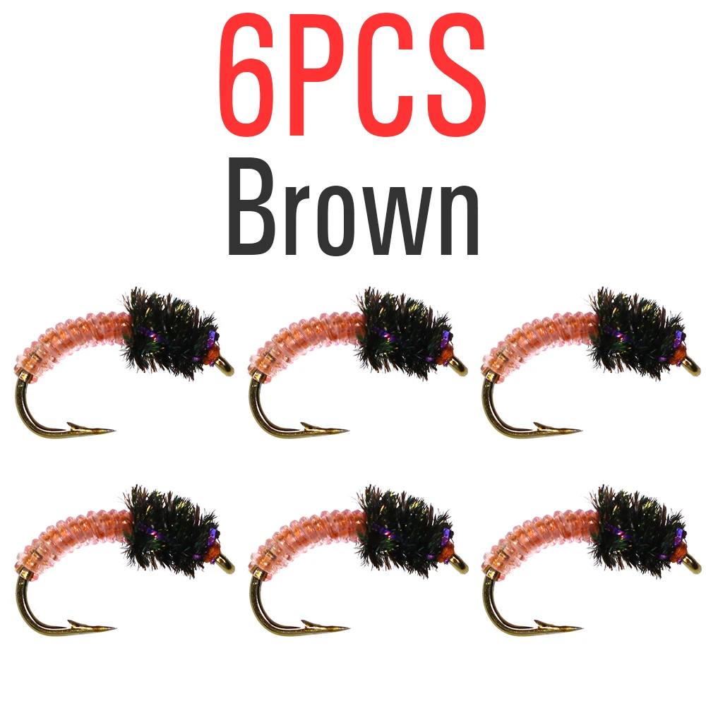 6pcs  Brown