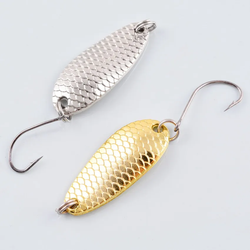 Cuchara giratoria de pesca de Metal, cebo de 2,5g, 3,5g, 4g, 5g, cuchara de pesca de cobre dorado/plateado, señuelo de lentejuelas de ruido, cebos de Metal - imagen 2