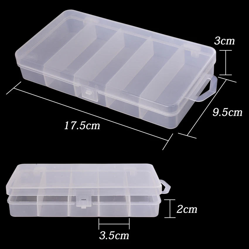 Caja de almacenamiento de aparejos de pesca con 5/10 compartimentos, señuelo de pesca con mosca, cuchara, gancho, caja de cebo, cajas, accesorios de pesca, herramientas, novedad - imagen 5