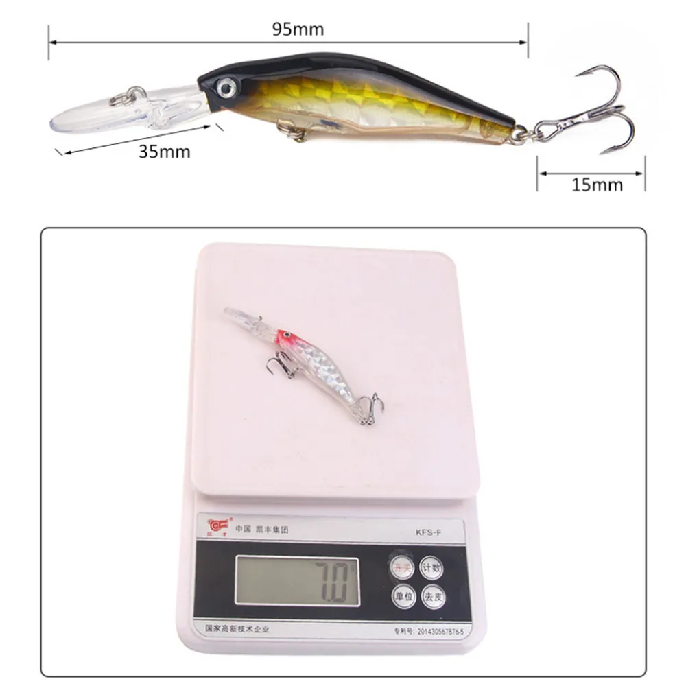 1 Uds pececillo con láser de señuelo de pesca Artificial cebo duro Crankbait 9,5 cm 7g hundiendo Wobblers Peche Bass pescar lucios carpas y abordar - imagen 5